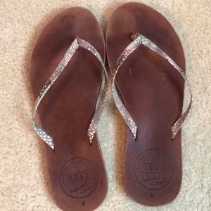 Reef snakeskin flip flops